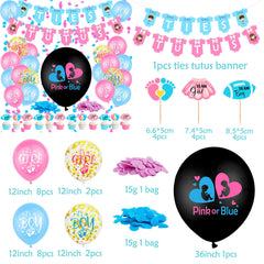 Card Pull Flag Baby Gender Secret Balloon - Mubimart - Gender Reveal Party 