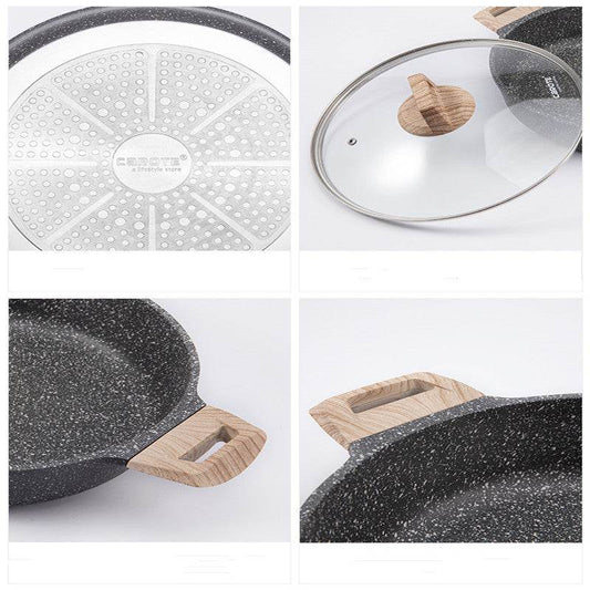 Carrot Maifan Stone Non-Stick Steak Frying Pan Without Soot and Flat Bottom - Mubimart