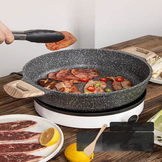 Carrot Maifan Stone Non-Stick Steak Frying Pan Without Soot and Flat Bottom - Mubimart