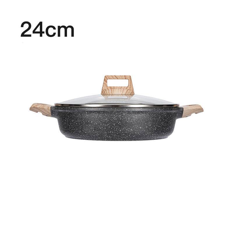 Carrot Maifan Stone Non-Stick Steak Frying Pan Without Soot and Flat Bottom - Mubimart