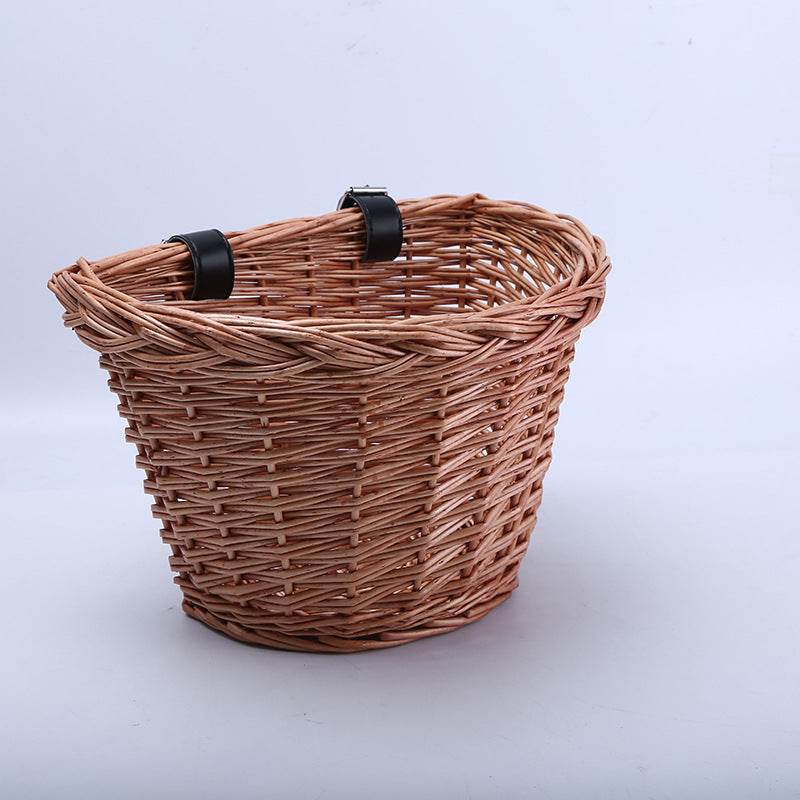 Cart Frame Wicker Woven Basket Shopping Bike - Mubimart