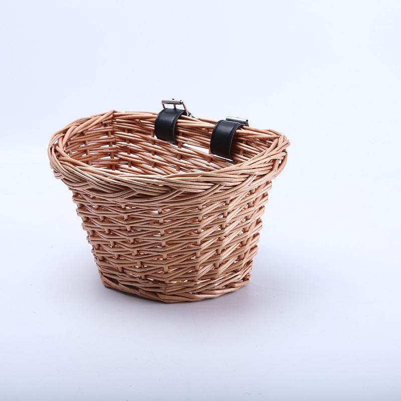 Cart Frame Wicker Woven Basket Shopping Bike - Mubimart