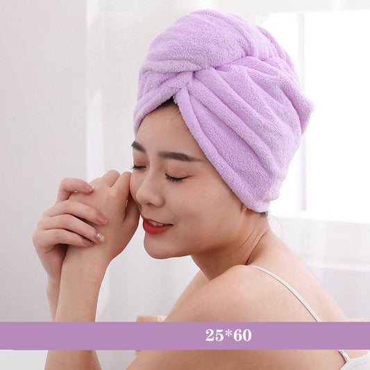 Cartoon Absorbent Thick Coral Fleece Dry Hair Towel - Mubimart