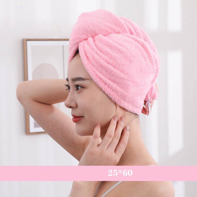 Cartoon Absorbent Thick Coral Fleece Dry Hair Towel - Mubimart