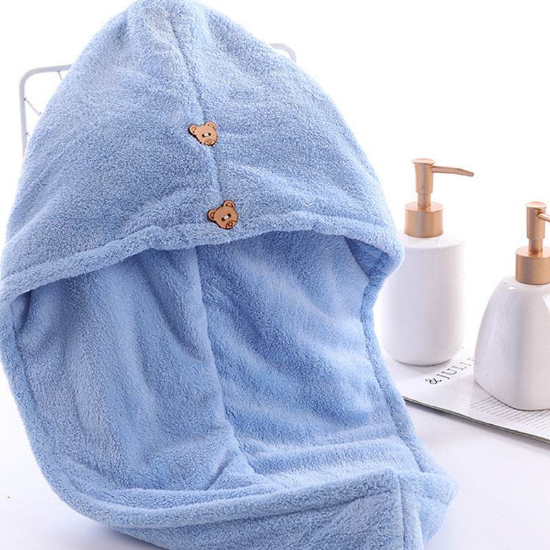Cartoon Absorbent Thick Coral Fleece Dry Hair Towel - Mubimart
