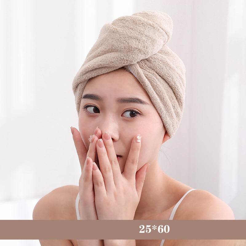 Cartoon Absorbent Thick Coral Fleece Dry Hair Towel - Mubimart