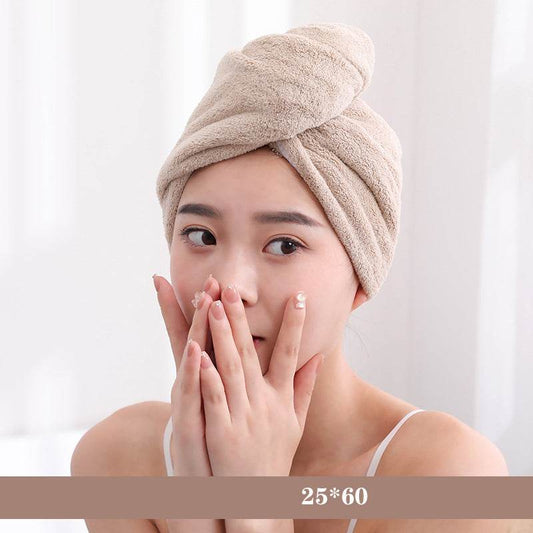 Cartoon Absorbent Thick Coral Fleece Dry Hair Towel - Mubimart