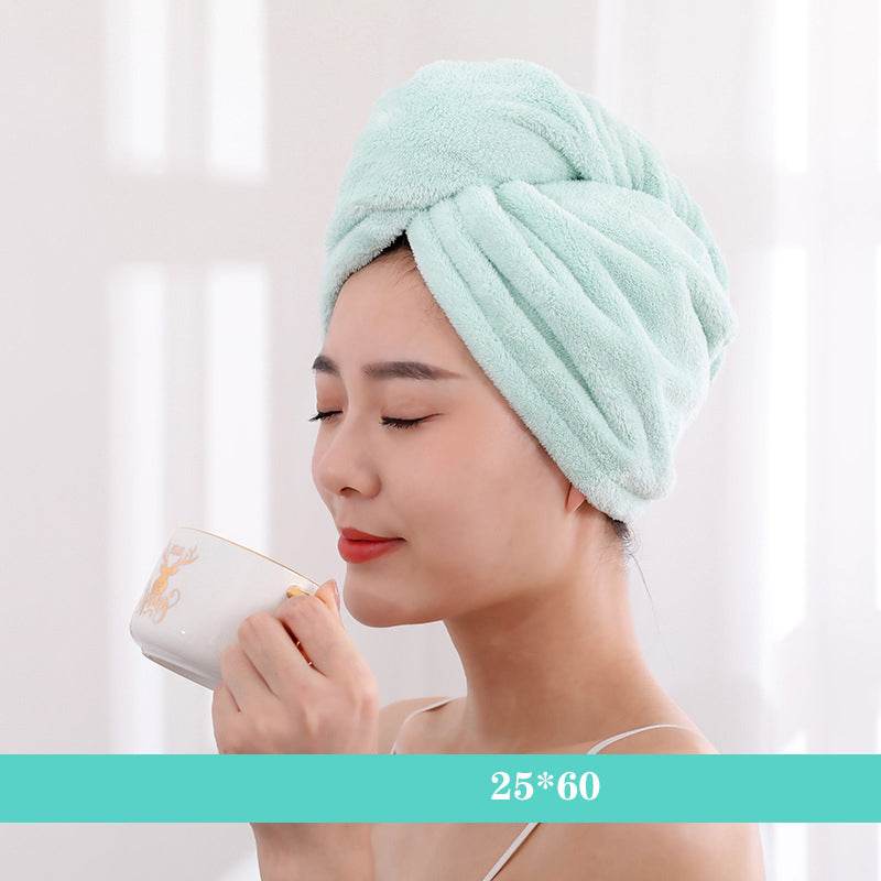 Cartoon Absorbent Thick Coral Fleece Dry Hair Towel - Mubimart