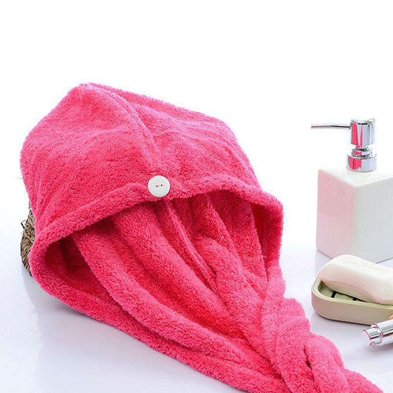 Cartoon Absorbent Thick Coral Fleece Dry Hair Towel - Mubimart