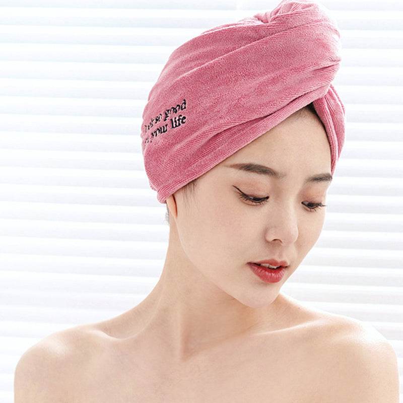 Cartoon Absorbent Thick Coral Fleece Dry Hair Towel - Mubimart
