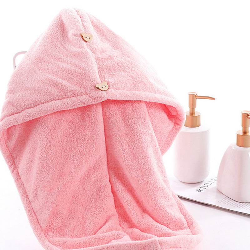 Cartoon Absorbent Thick Coral Fleece Dry Hair Towel - Mubimart