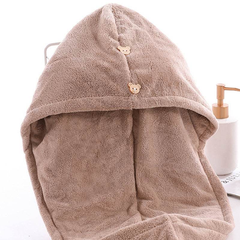 Cartoon Absorbent Thick Coral Fleece Dry Hair Towel - Mubimart
