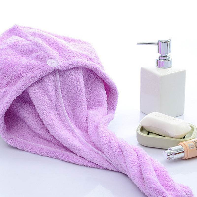 Cartoon Absorbent Thick Coral Fleece Dry Hair Towel - Mubimart