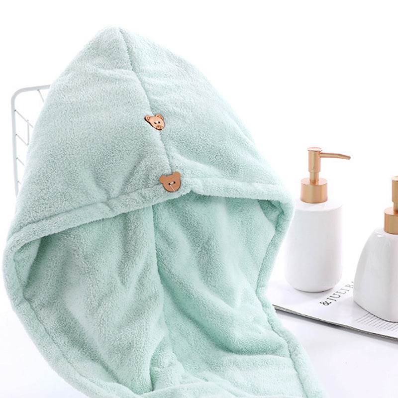 Cartoon Absorbent Thick Coral Fleece Dry Hair Towel - Mubimart
