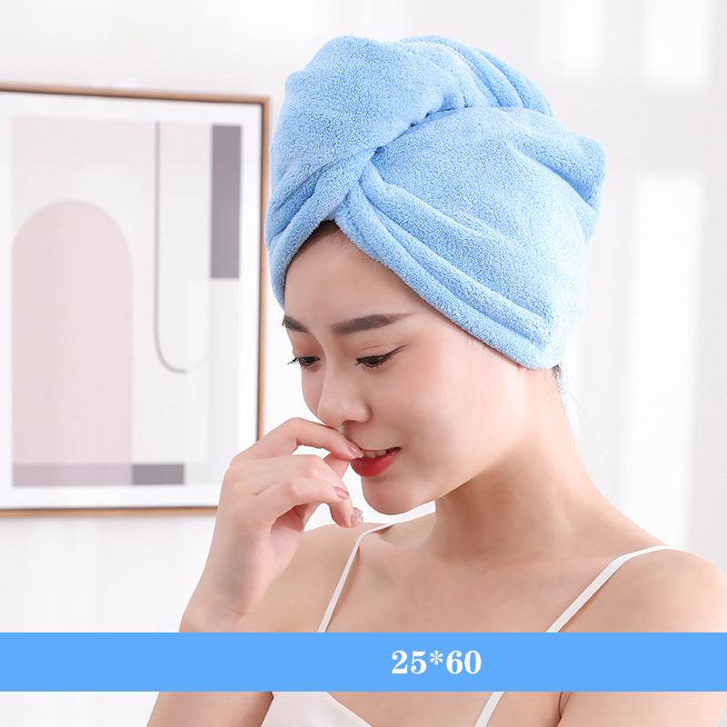 Cartoon Absorbent Thick Coral Fleece Dry Hair Towel - Mubimart