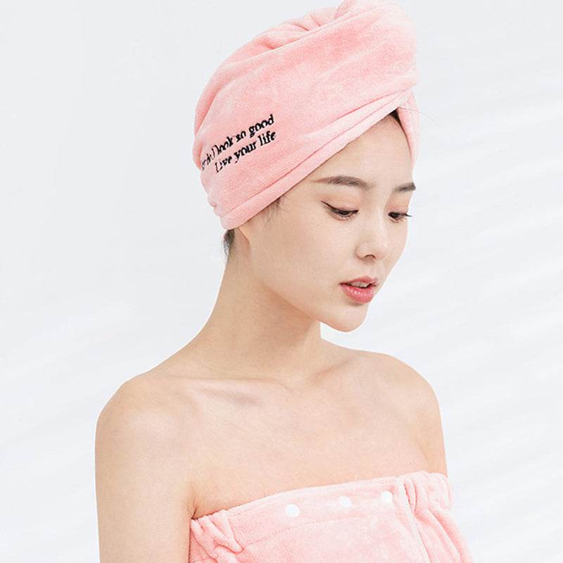 Cartoon Absorbent Thick Coral Fleece Dry Hair Towel - Mubimart