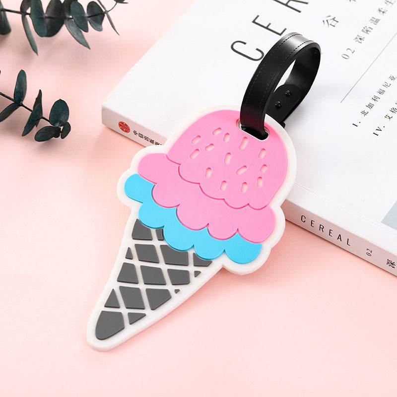 Cartoon Boarding Luggage Tag Soft Rubber Anti-lost Strap Tag - Mubimart
