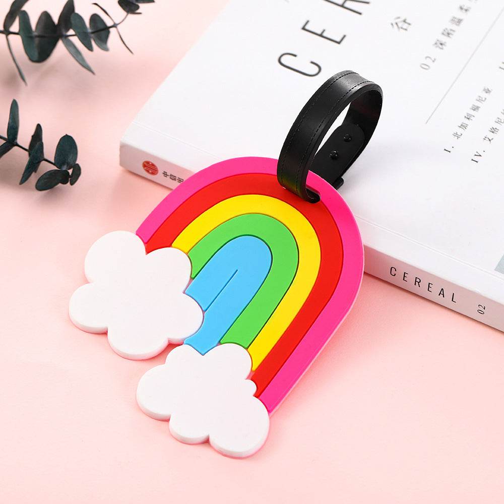 Cartoon Boarding Luggage Tag Soft Rubber Anti-lost Strap Tag - Mubimart