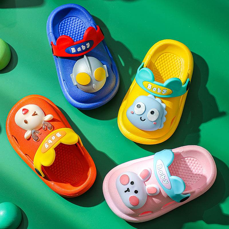 Cartoon Boys And Girls Soft-soled Non-slip Baotou beach Shoes Baby Sandals And Slippers - Mubimart