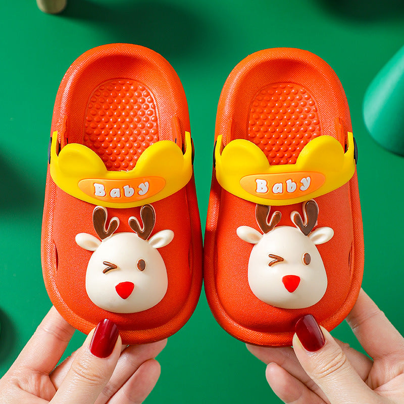 Cartoon Boys And Girls Soft-soled Non-slip Baotou beach Shoes Baby Sandals And Slippers - Mubimart -  