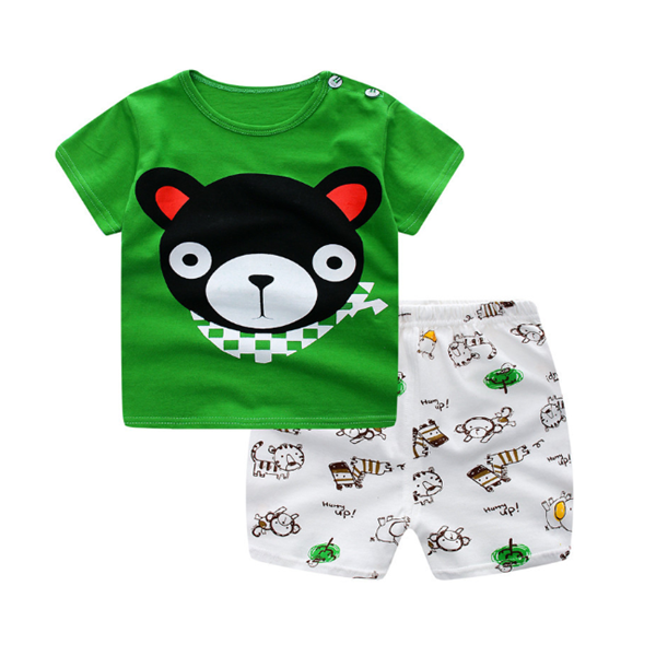 Cartoon Clothing Baby Boy Summer Clothes T-shirt Baby Girl Casual Clothing Sets - Mubimart -  