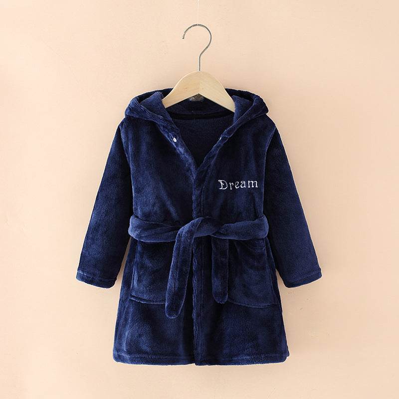 Cartoon Home Clothes Nightgown Bathrobe Children Pajamas Flannel - Mubimart