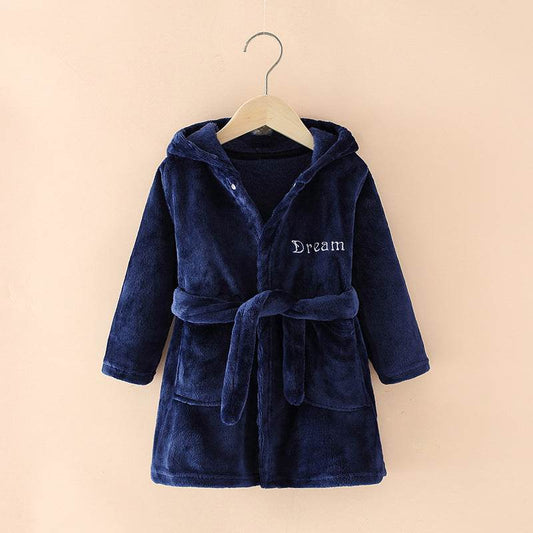 Cartoon Home Clothes Nightgown Bathrobe Children Pajamas Flannel - Mubimart
