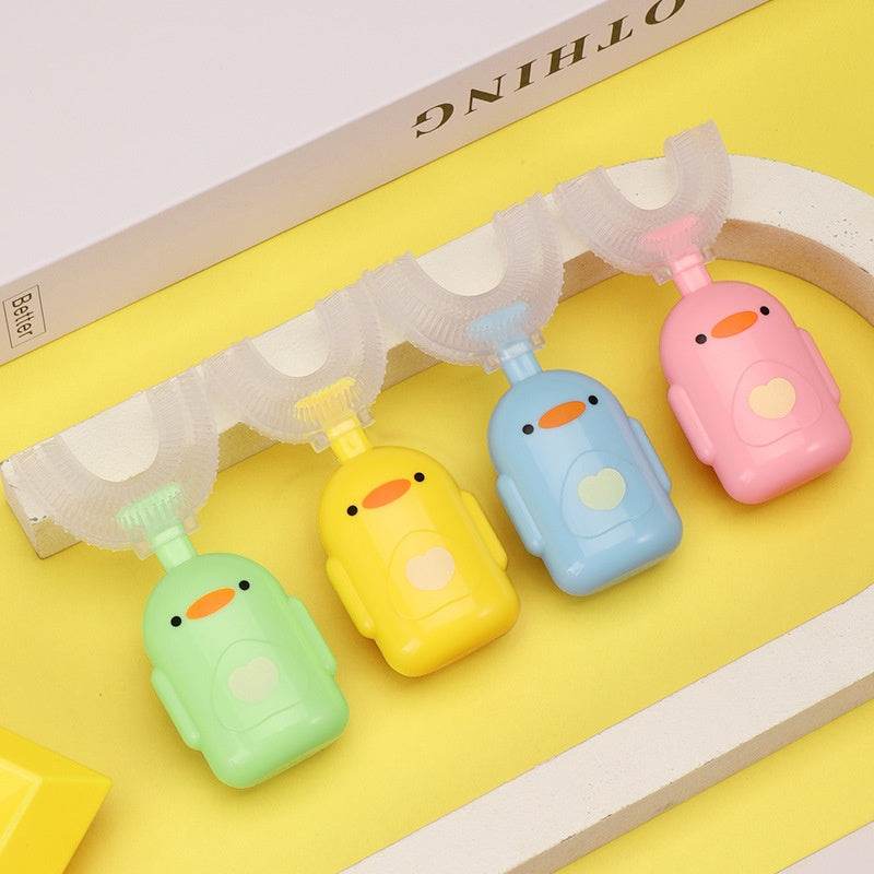 Cartoon Little Yellow Duck U-shaped Manual Toothbrush Boxed Children - Mubimart