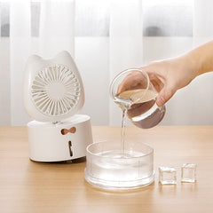 Cartoon Mini Spray Fan Two-in-one Charging Humidifier - Mubimart -  