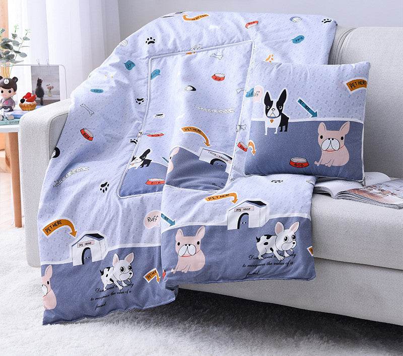 Cartoon Pillow Quilt Custom Logo Multifunctional Dual-purpose Pillow Quilt Office Nap Pillow Quilt - Mubimart
