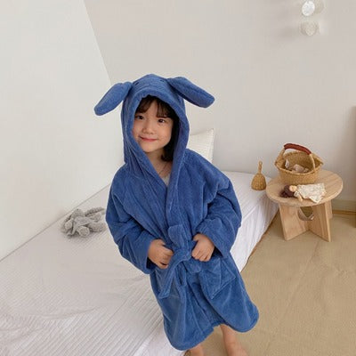 Cartoon Rabbit Hooded Bath Towel - Mubimart -  