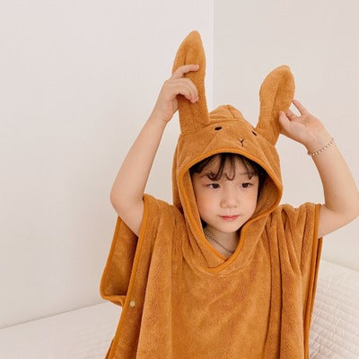 Cartoon Rabbit Hooded Bath Towel - Mubimart -  