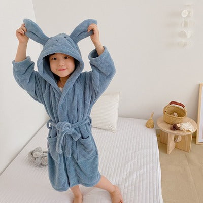 Cartoon Rabbit Hooded Bath Towel - Mubimart - Towel 