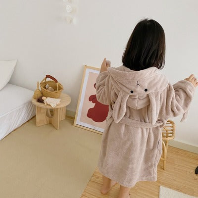 Cartoon Rabbit Hooded Bath Towel - Mubimart -  