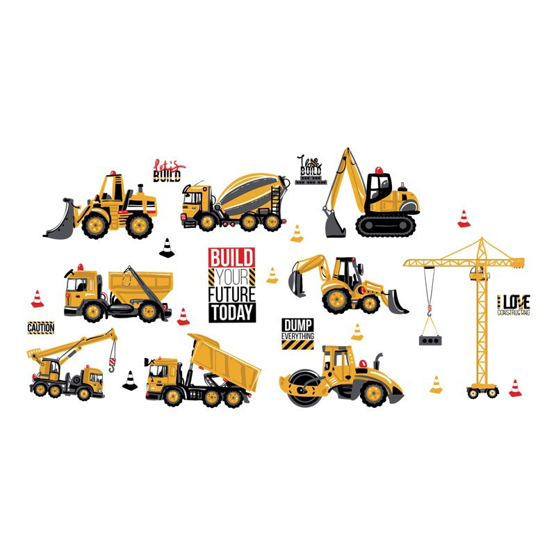 Cartoon Wallpaper Construction Vehicle Stickers - Mubimart -  