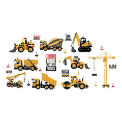 Cartoon Wallpaper Construction Vehicle Stickers - Mubimart -  