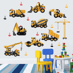 Cartoon Wallpaper Construction Vehicle Stickers - Mubimart - Kids Vehicles Toy 