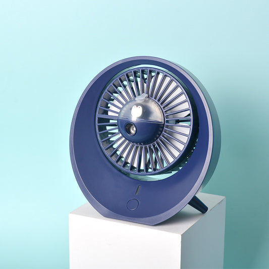 Cartoon Water Mist Fan Spray Mini Fan Spray Humidification Adjustable Angle USB Charging Desktop Fan - Mubimart -  