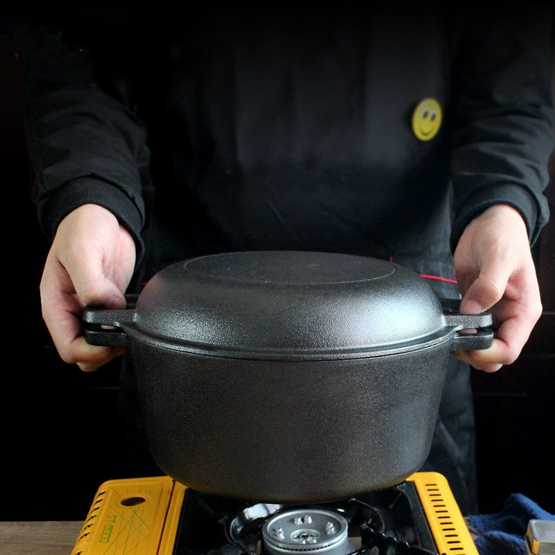 Cast Iron Bread Pan Roasted European Package Dual-Purpose Pot Multi-Purpose Pot Stew  Pot - Mubimart - Cast Iron Pans 