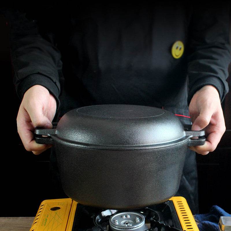 Cast Iron Bread Pan Roasted European Package Dual-Purpose Pot Multi-Purpose Pot Stew Pot - Mubimart
