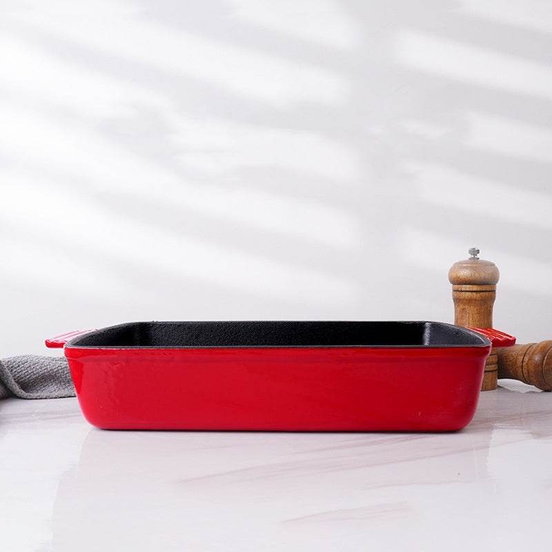 Cast Iron Uncoated Binaural Rectangle Fry Pan - Mubimart