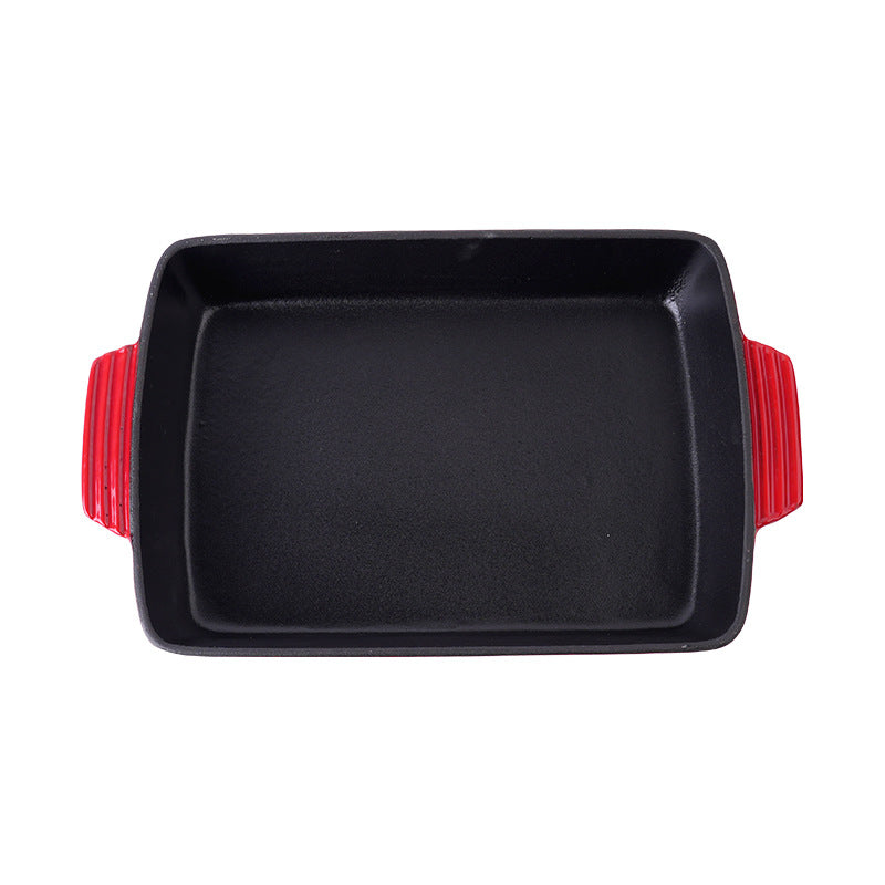 Cast Iron Uncoated Binaural Rectangle Fry Pan - Mubimart -  