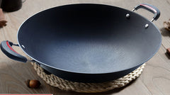 Cast Iron With Double Ears, Round Bottom Flat-bottomed Iron Pan - Mubimart -  