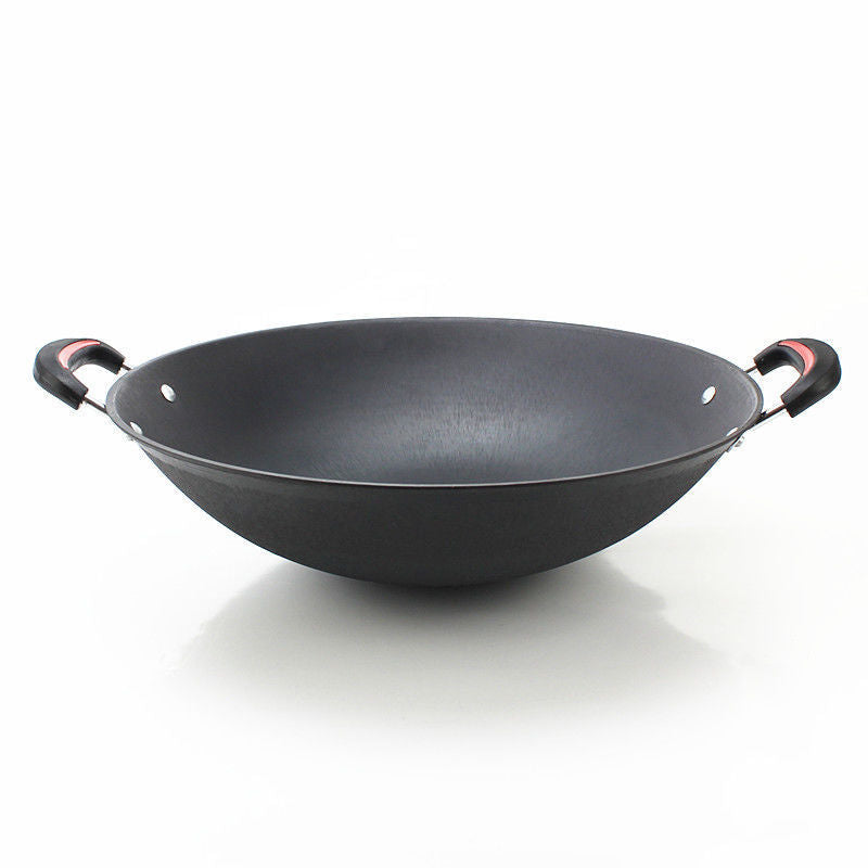 Cast Iron With Double Ears, Round Bottom Flat-bottomed Iron Pan - Mubimart - Cast Iron Pans 