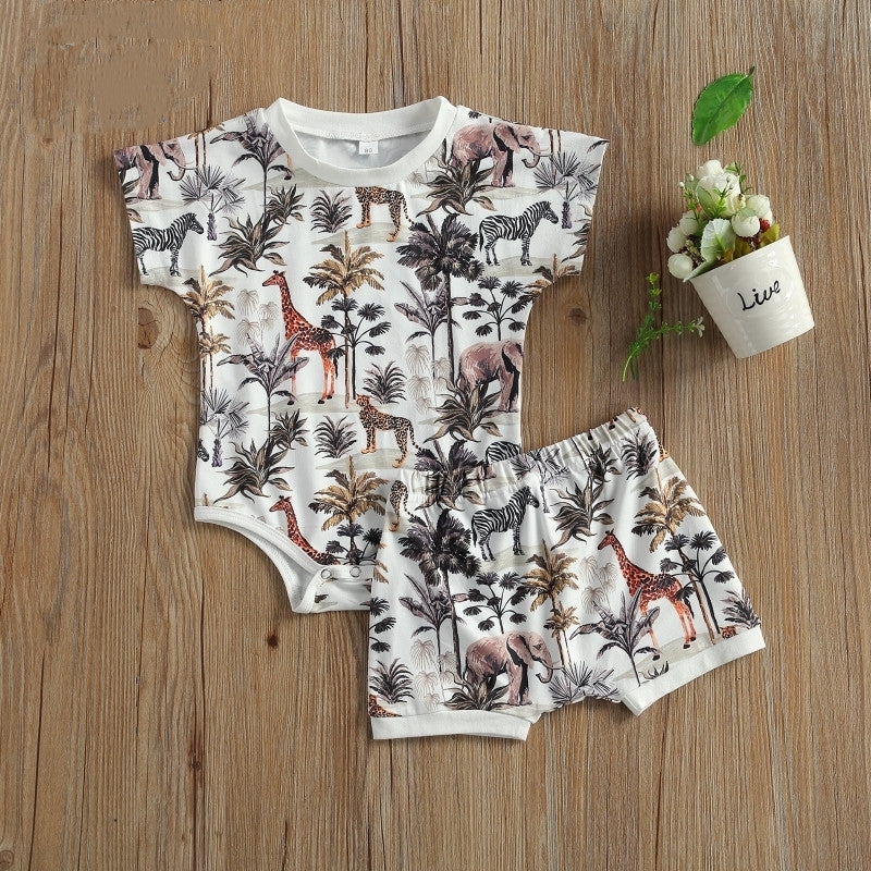 Casual Baby Boy Short Sleeve Suit - Mubimart -  