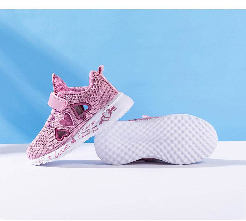 Casual Shoes Light Mesh Sneakers Kids Summer Children Fashion Tenis Cute Sport Cartoon Female Running Sock Footwear - Mubimart