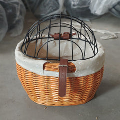 Cat And Dog Bicycle Front Handle Basket Pet Seat Handle Wicker Road Bicycle Basket Pet Cat And Dog Cage - Mubimart - Wicker basket 