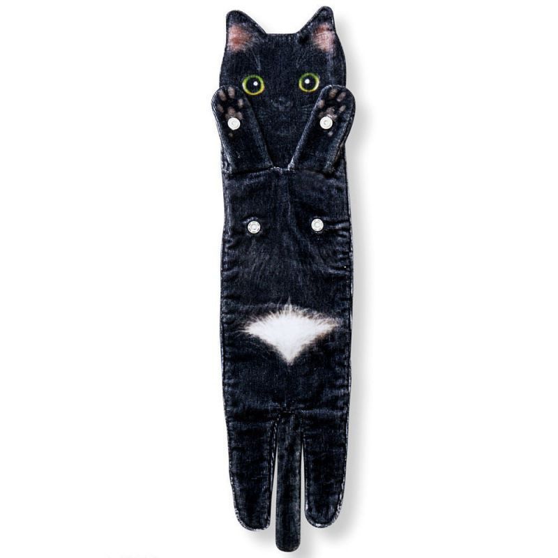 Cat Hand Towels Long Cat Shape Wipe Handkerchiefs Bath Towels For Bathroom Kitchen - Mubimart -  