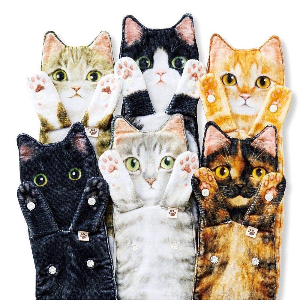 Cat Hand Towels Long Cat Shape Wipe Handkerchiefs Bath Towels For Bathroom Kitchen - Mubimart