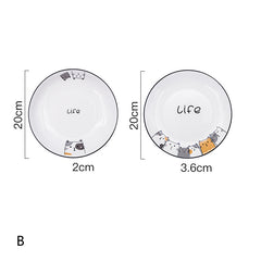 Cat Plate Vegetable Plate Deep Plate Household Ceramic - Mubimart -  